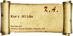 Kurz Alida névjegykártya